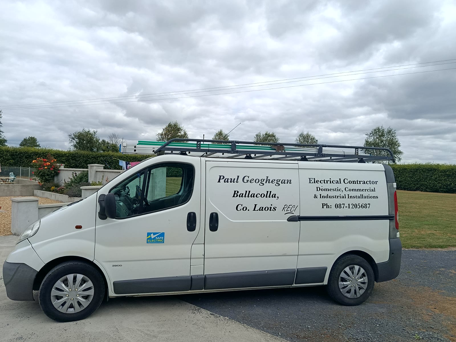 Paul Geoghegan’s white electrical contractor van